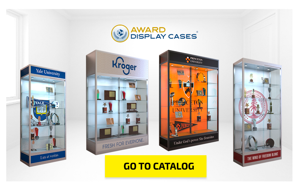 Award Wall Upright Display Cases